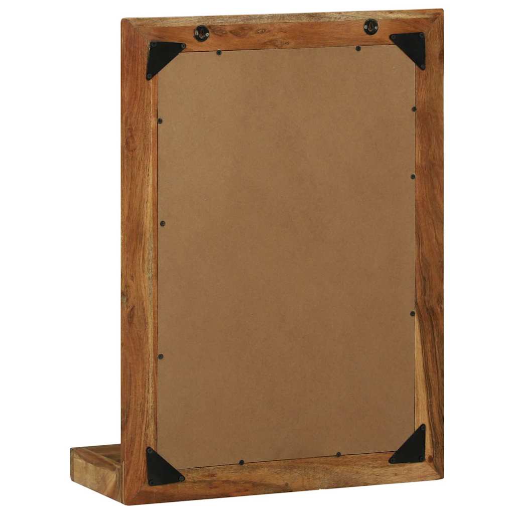 Fürdőszobai tükör polcokkal Barna 50 x 22 x 70 cm Tömör Akácfa