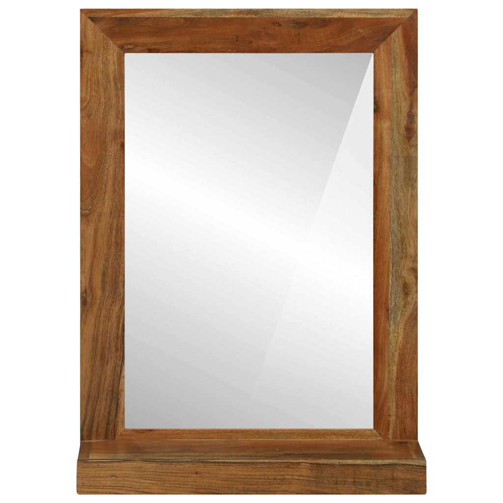 Fürdőszobai tükör polcokkal Barna 50 x 22 x 70 cm Tömör Akácfa