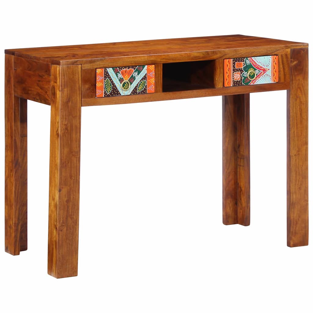 Íróasztal Barna 100 x 50 x 75 cm Tömör Akácfa és Műanyag Fa