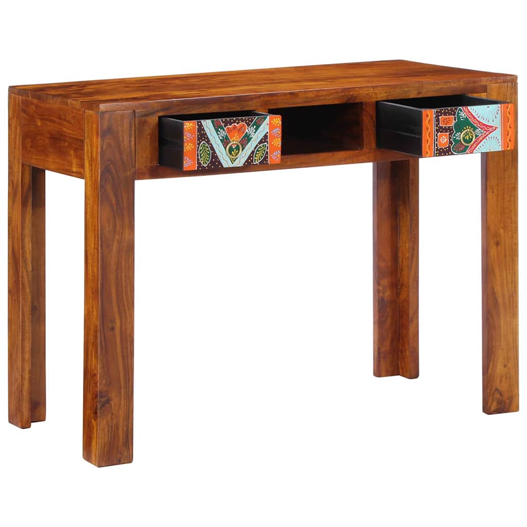 Íróasztal Barna 100 x 50 x 75 cm Tömör Akácfa és Műanyag Fa