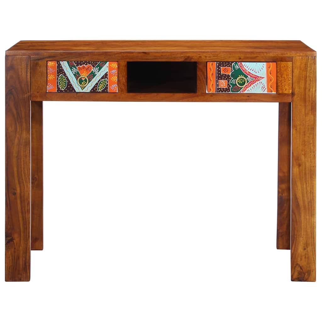 Íróasztal Barna 100 x 50 x 75 cm Tömör Akácfa és Műanyag Fa