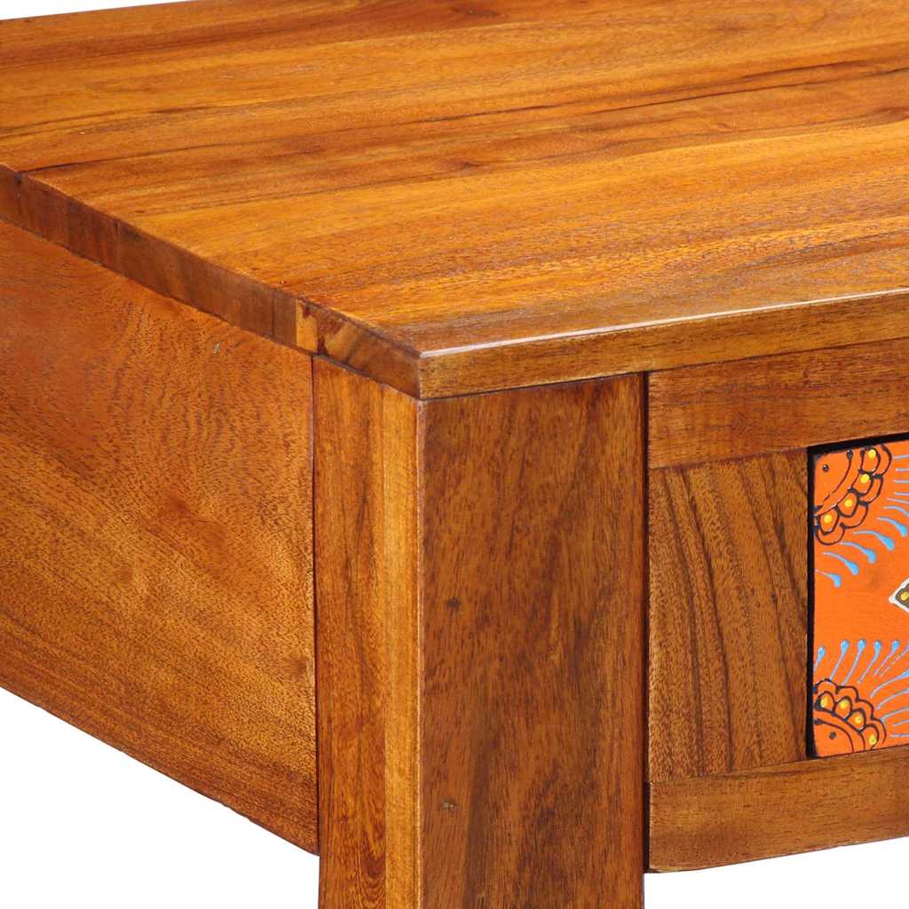 Íróasztal Barna 100 x 50 x 75 cm Tömör Akácfa és Műanyag Fa