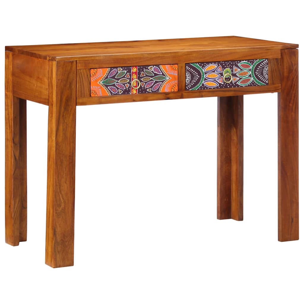 Íróasztal Barna 100 x 50 x 75 cm Tömör Akácfa és Műanyag Fa