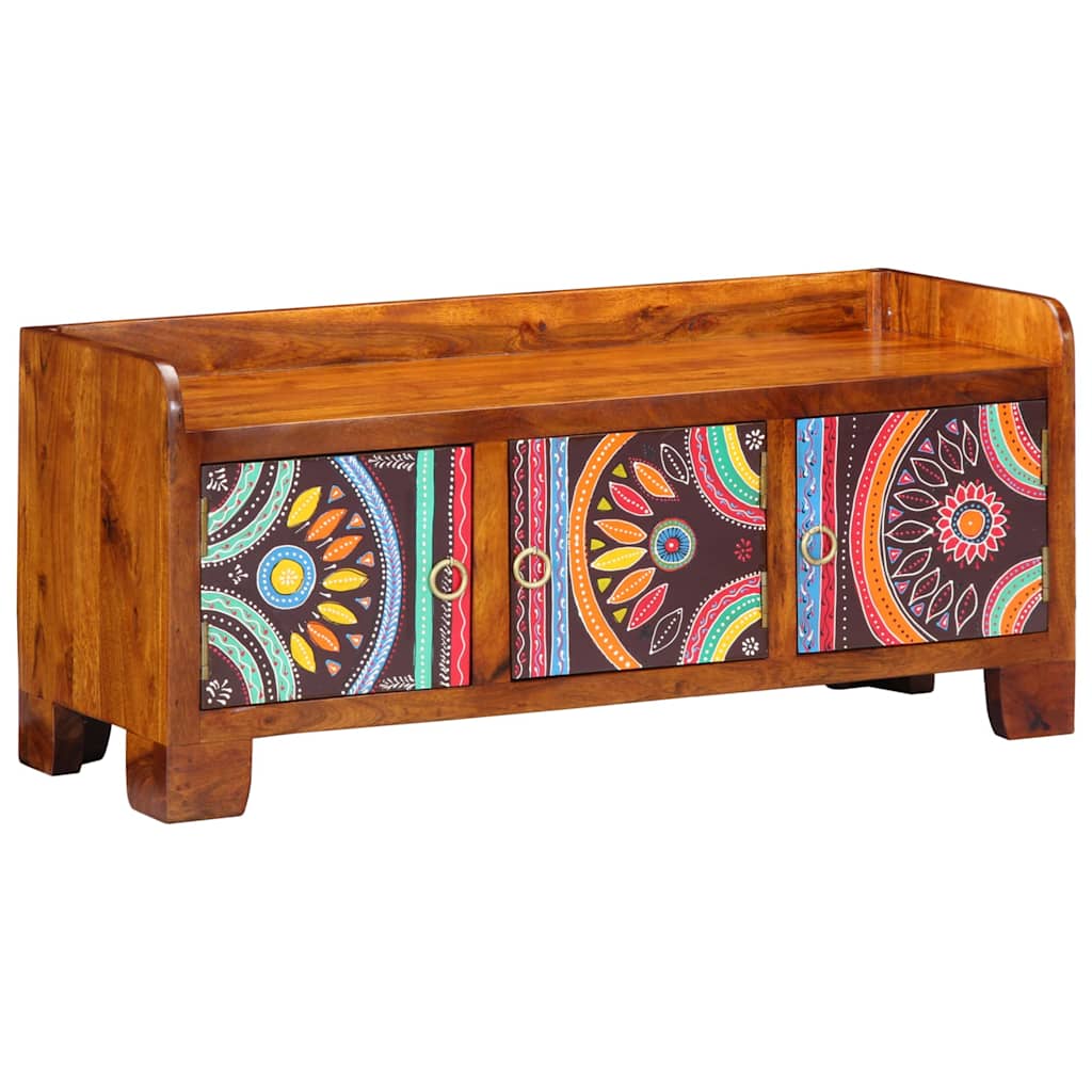 Cipőszekrény tárolóval Sokszínű 90 x 35 x 40 cm Tömör Akácfa