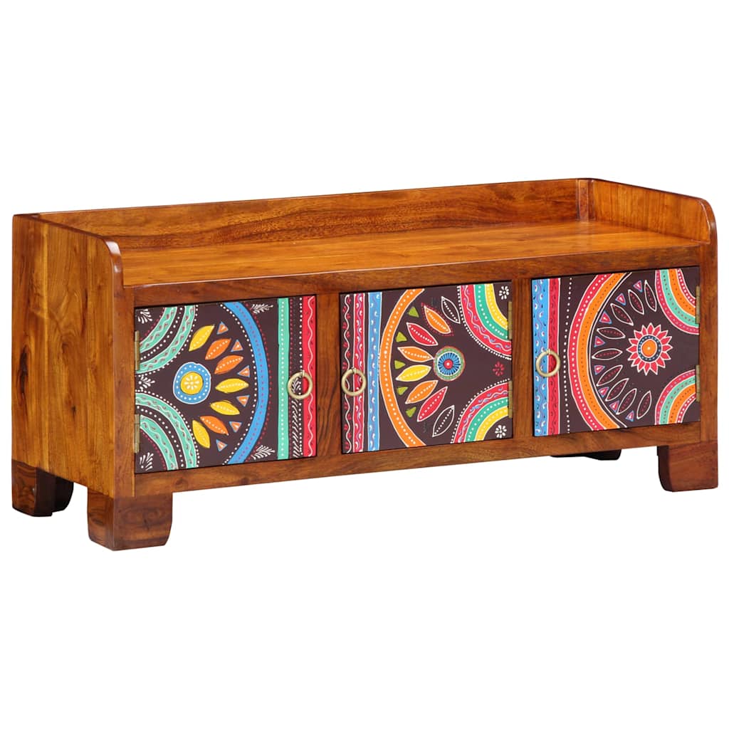 Cipőszekrény tárolóval Sokszínű 90 x 35 x 40 cm Tömör Akácfa