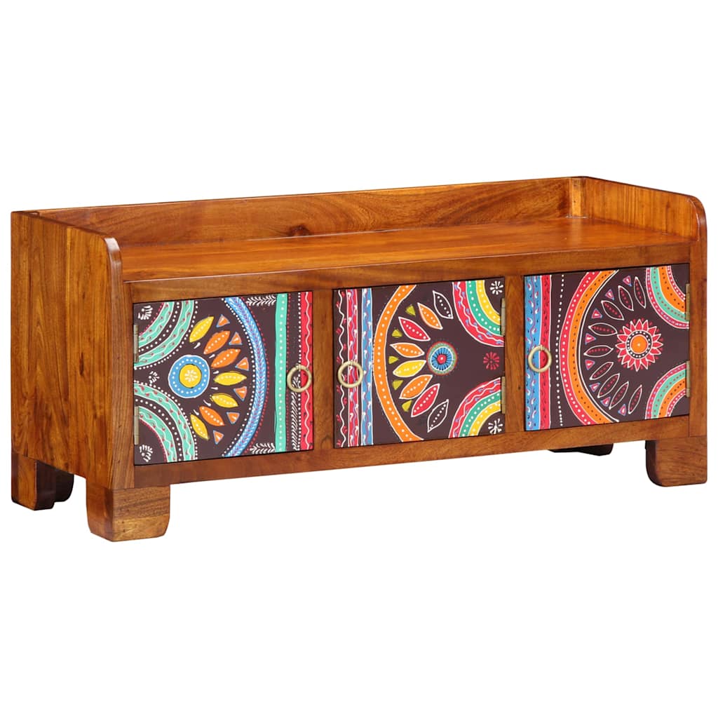 Cipőszekrény tárolóval Sokszínű 90 x 35 x 40 cm Tömör Akácfa