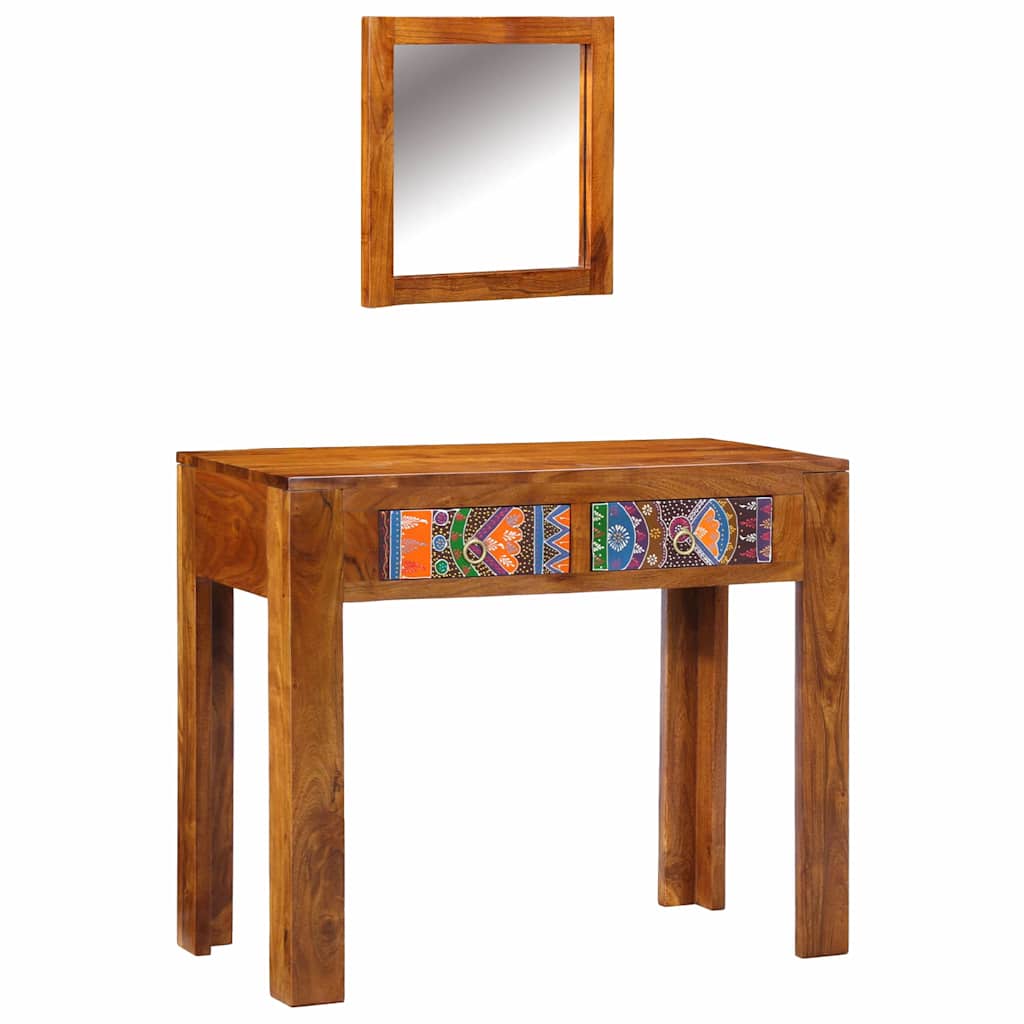 Öltözködőasztal fiókkal Barna 90 x 45 x 75 cm Tömör Akácfa
