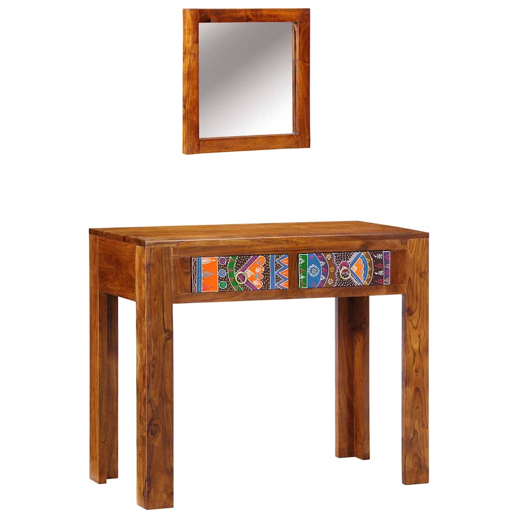 Öltözködőasztal fiókkal Barna 90 x 45 x 75 cm Tömör Akácfa