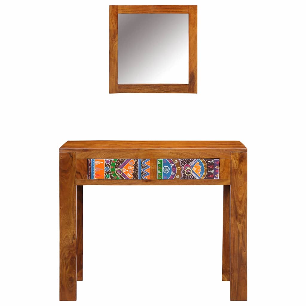 Öltözködőasztal fiókkal Barna 90 x 45 x 75 cm Tömör Akácfa