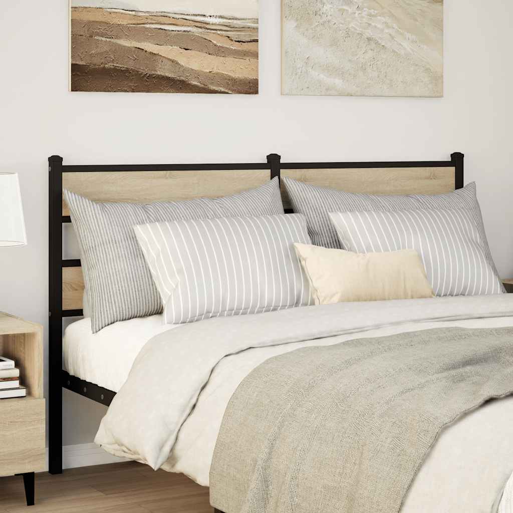 sonoma tölgy színű szerelt fa és vas csere fejtámla 140 cm
