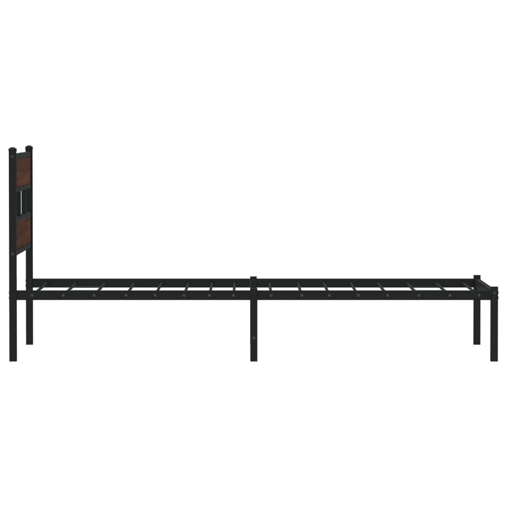 barna tölgy színű fejtámlás ágykeret matrac nélkül 90 x 190 cm