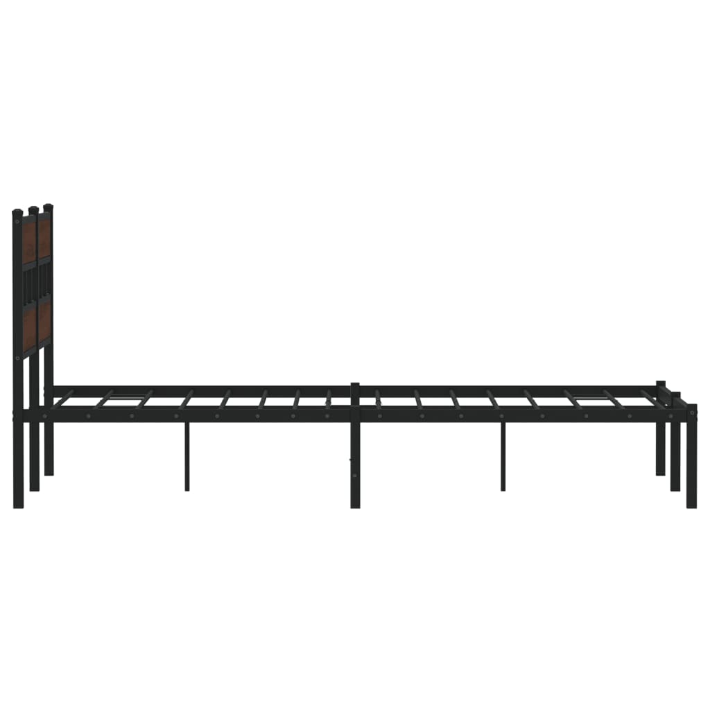 barna tölgy színű fejtámlás ágykeret matrac nélkül 120 x 190 cm