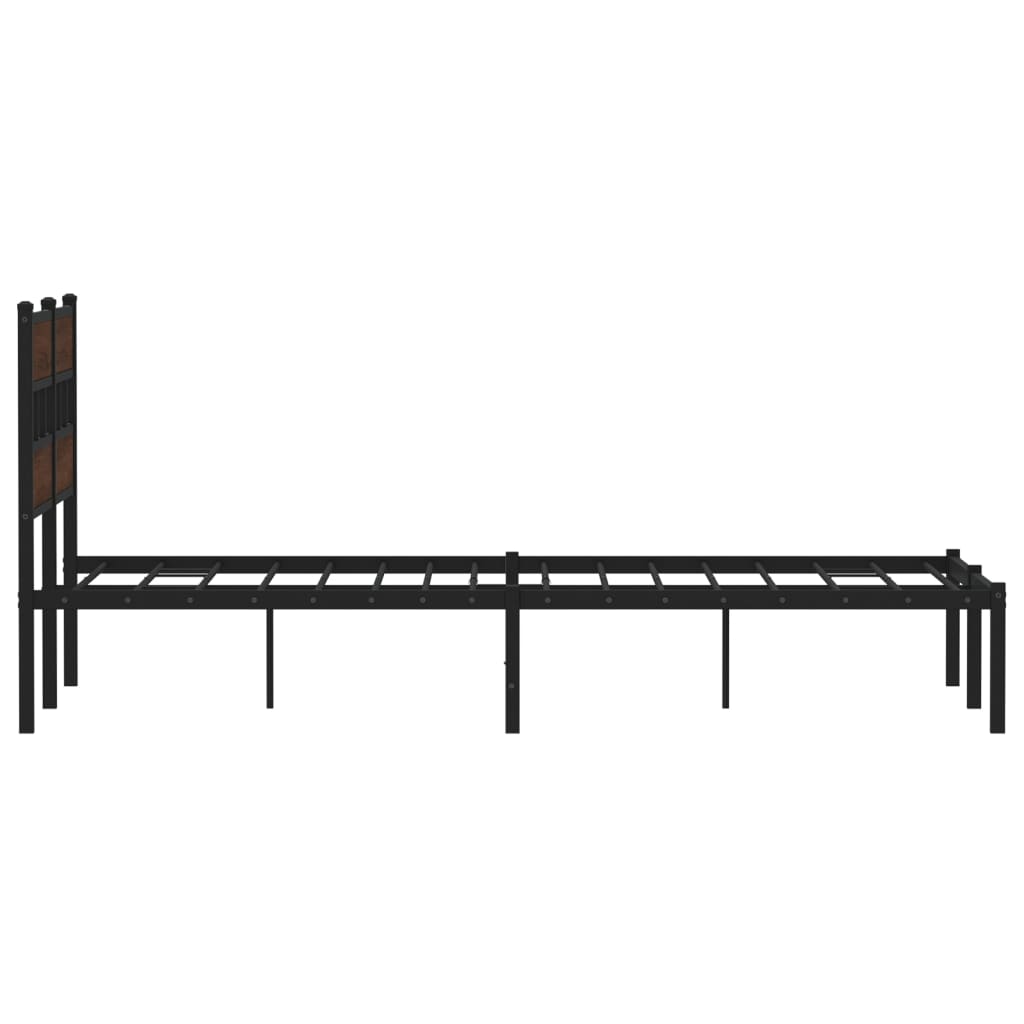 barna tölgy színű fejtámlás ágykeret matrac nélkül 120 x 200 cm