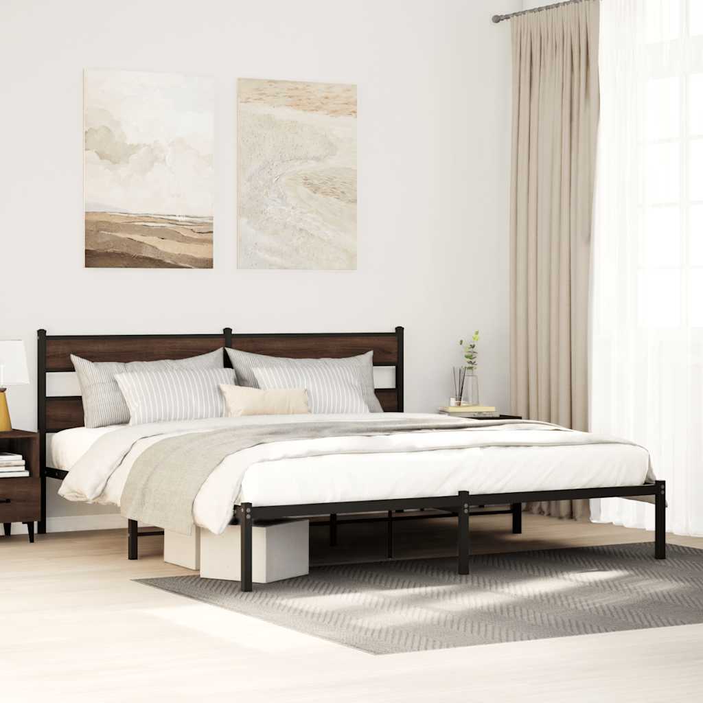 barna tölgy színű fejtámlás ágykeret matrac nélkül 190 x 200 cm
