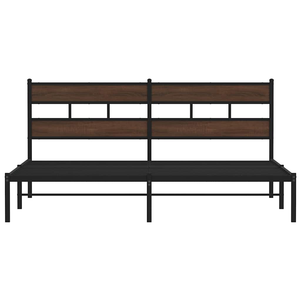 barna tölgy színű fejtámlás ágykeret matrac nélkül 200 x 200 cm
