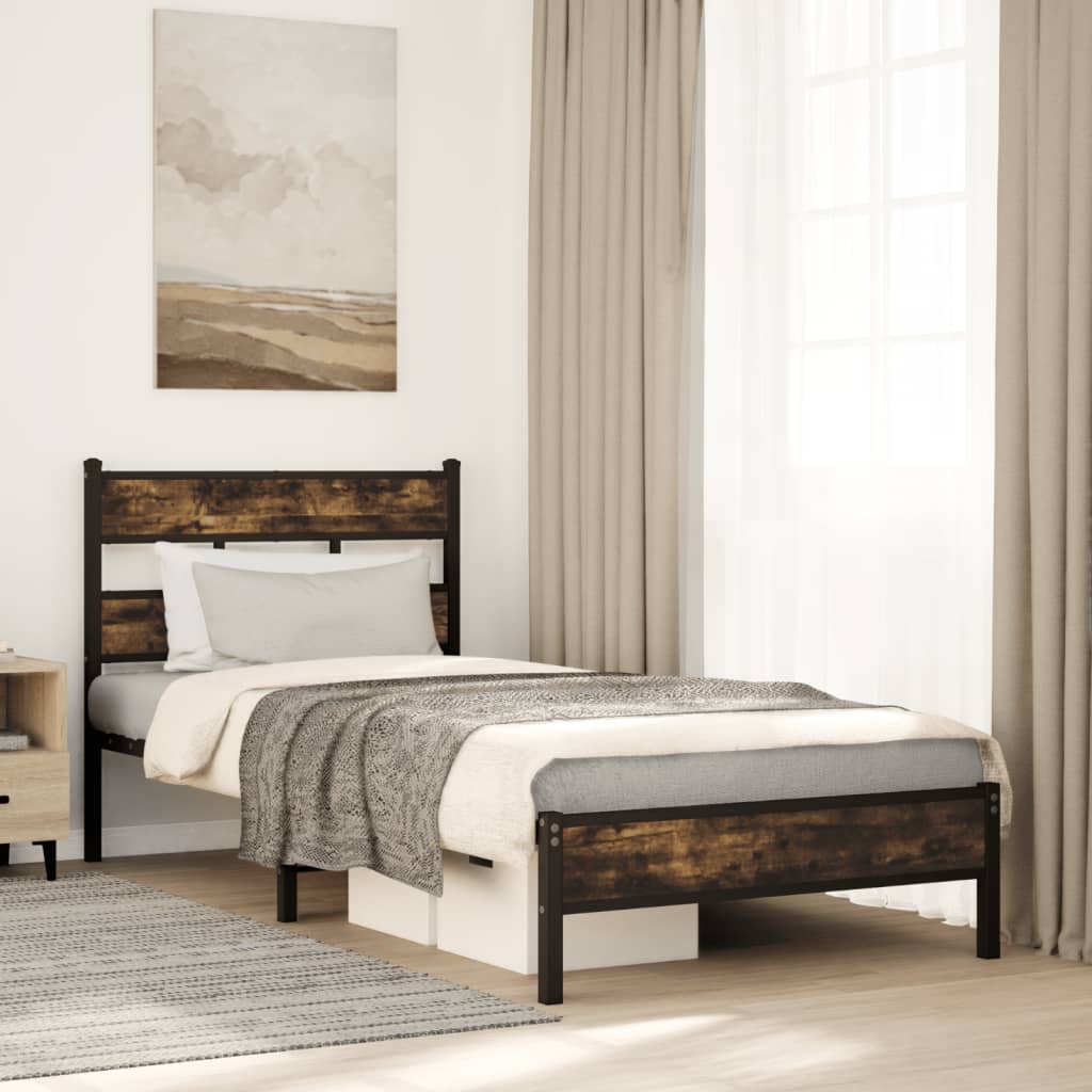 sonoma tölgy fejtámlás ágykeret matrac nélkül 107 x 203 cm