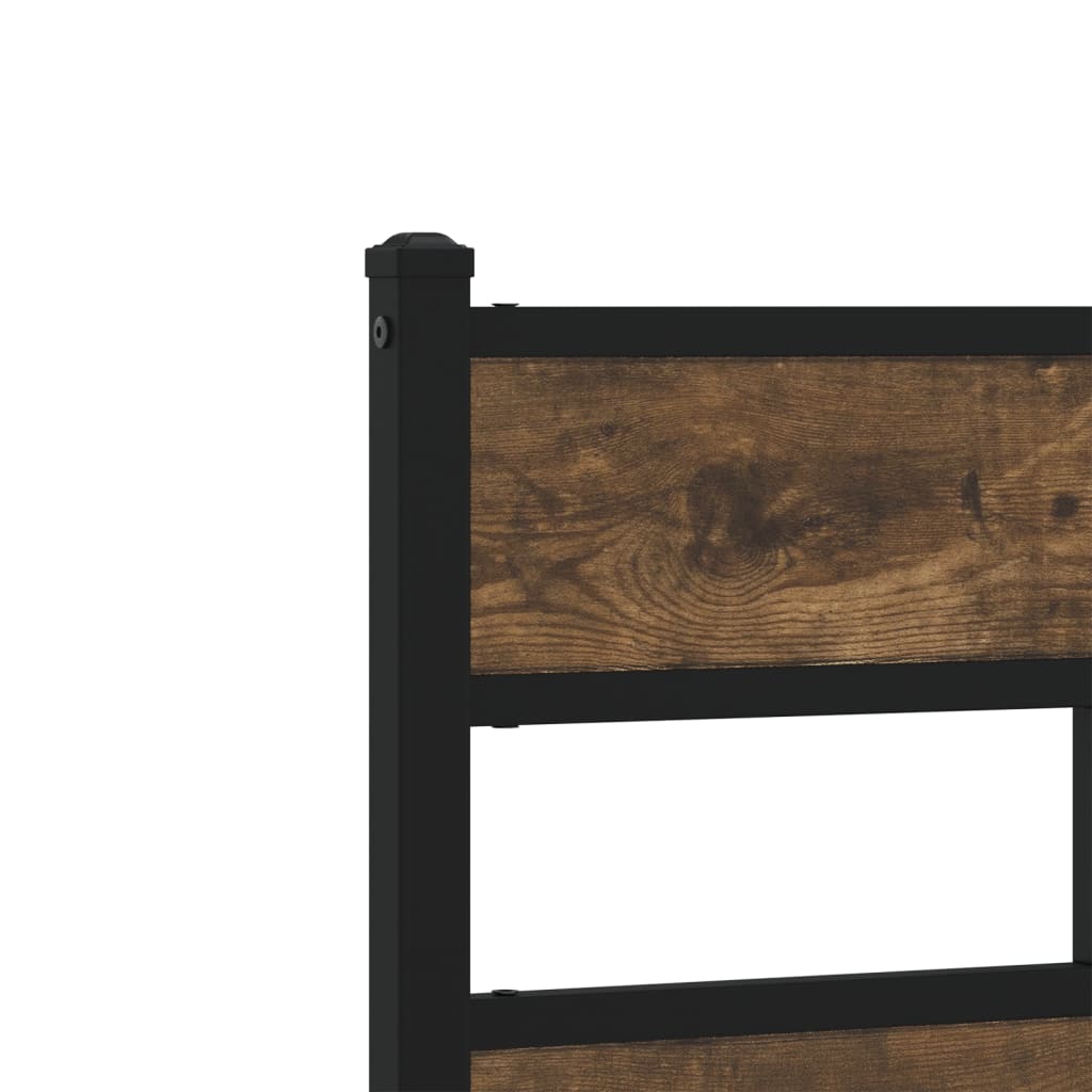 füstös tölgy színű fém ágykeret matrac nélkül 120 x 200 cm