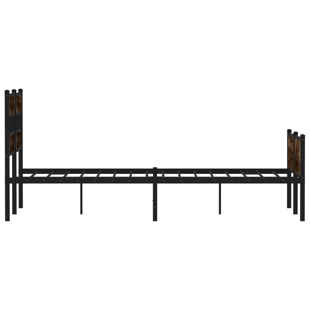 füstös tölgy színű szerelt fa ágykeret matrac nélkül 120x200 cm