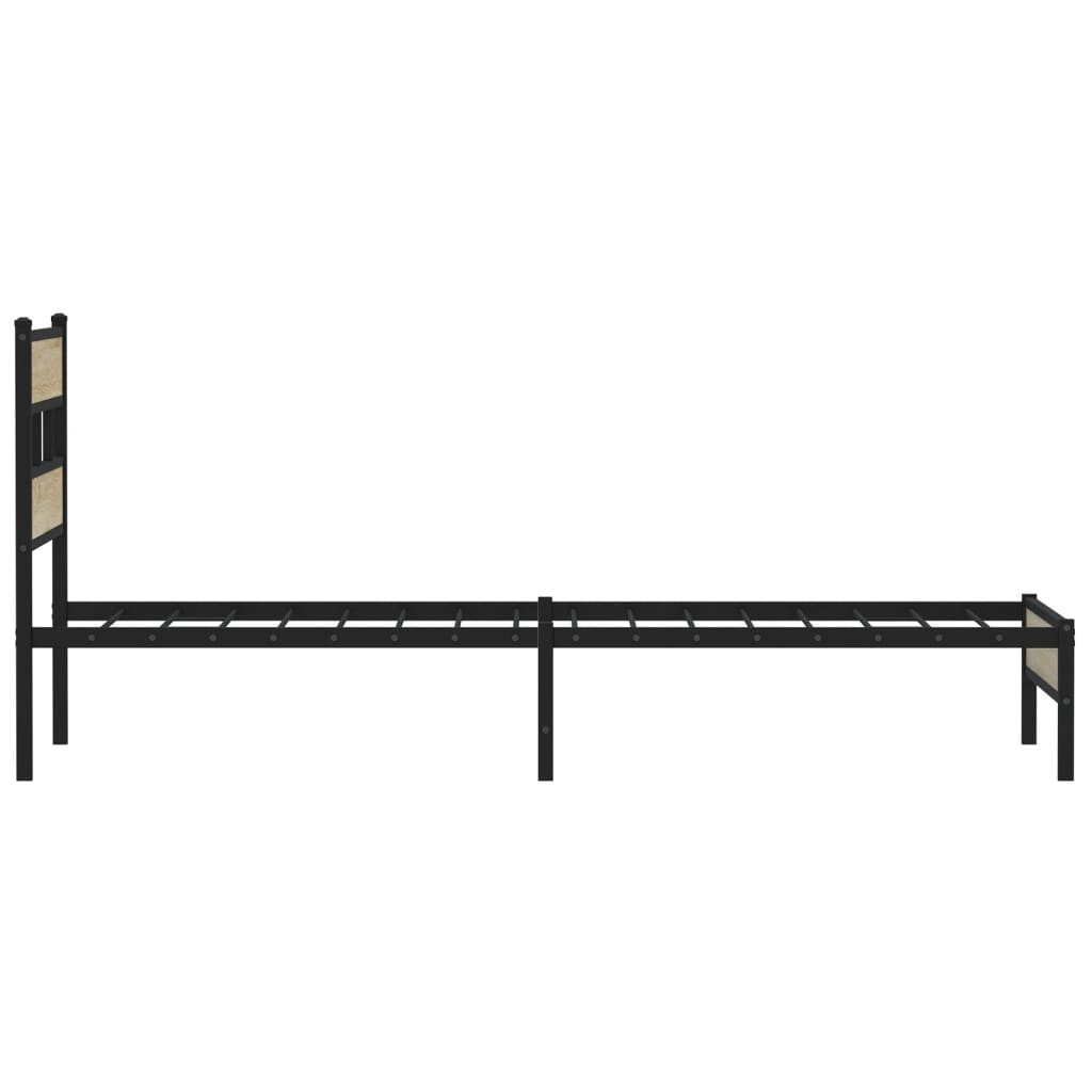 sonoma tölgy színű szerelt fa ágykeret matrac nélkül 90x200 cm
