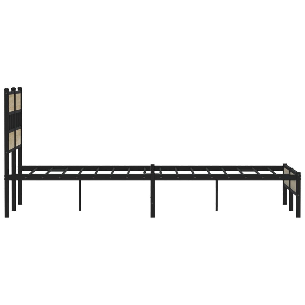 sonoma tölgy színű szerelt fa ágykeret matrac nélkül 120x200 cm