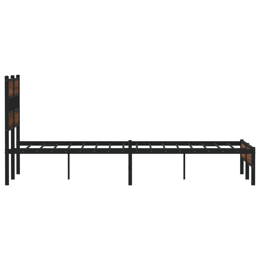 barna tölgy színű szerelt fa ágykeret matrac nélkül 120x200 cm