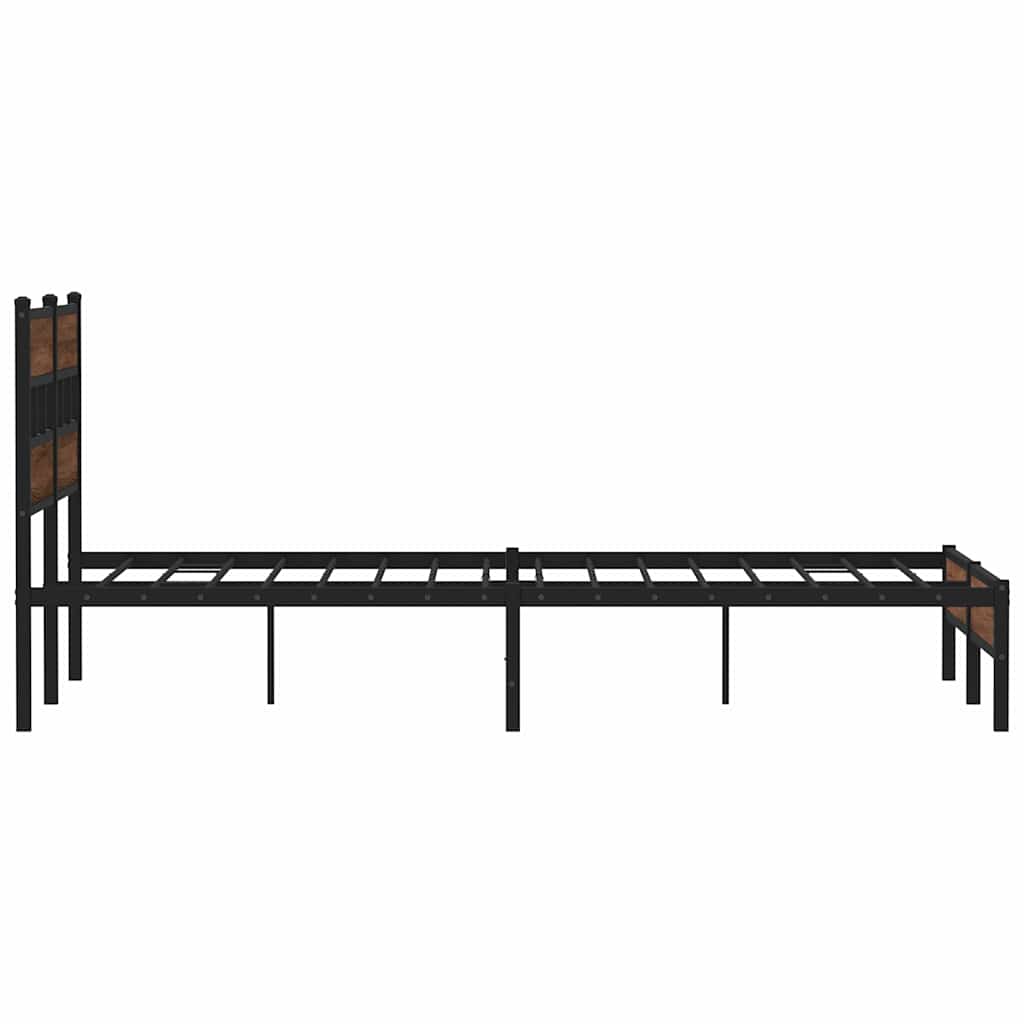barna tölgy színű szerelt fa ágykeret matrac nélkül 150x200 cm