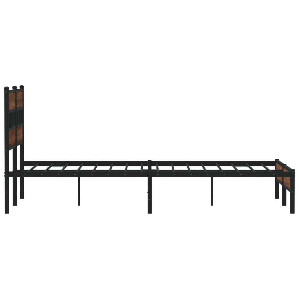 barna tölgy színű szerelt fa ágykeret matrac nélkül 160x200 cm