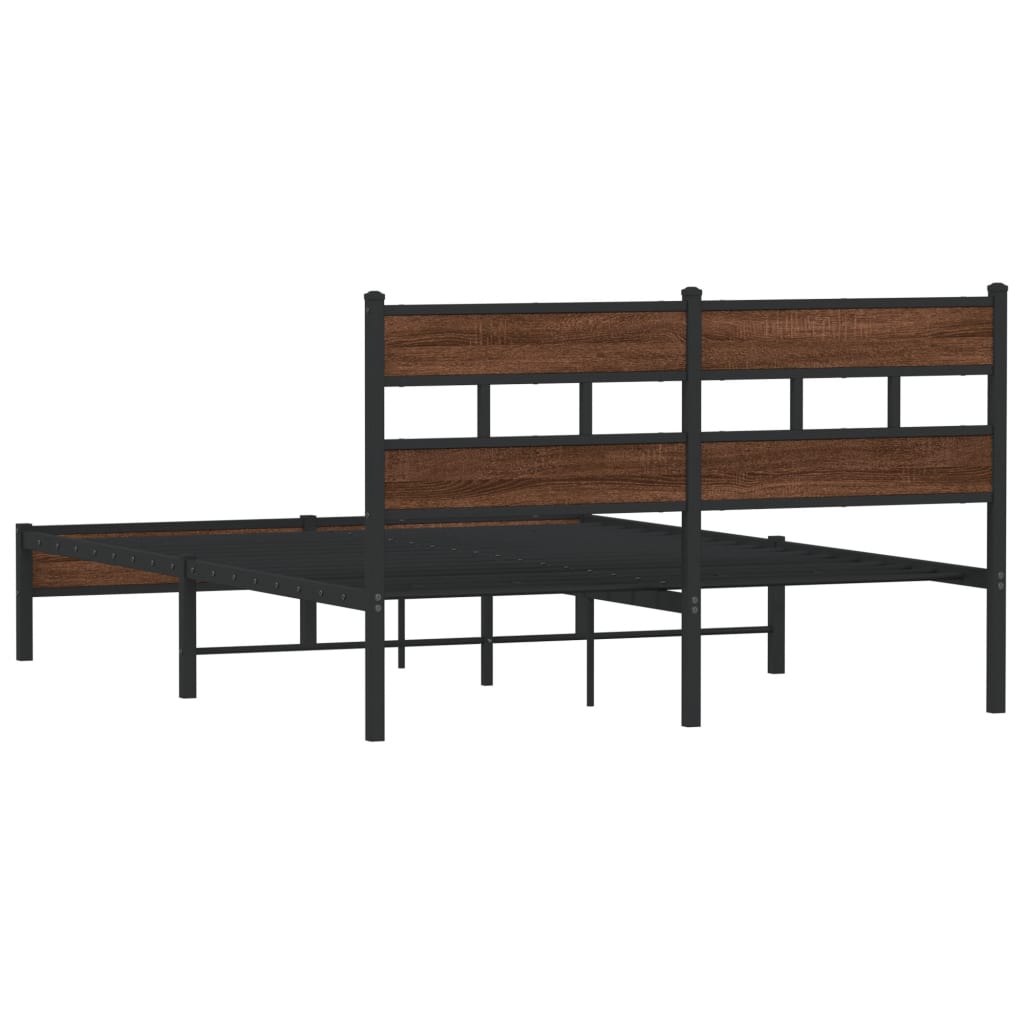 barna tölgy színű szerelt fa ágykeret matrac nélkül 160x200 cm