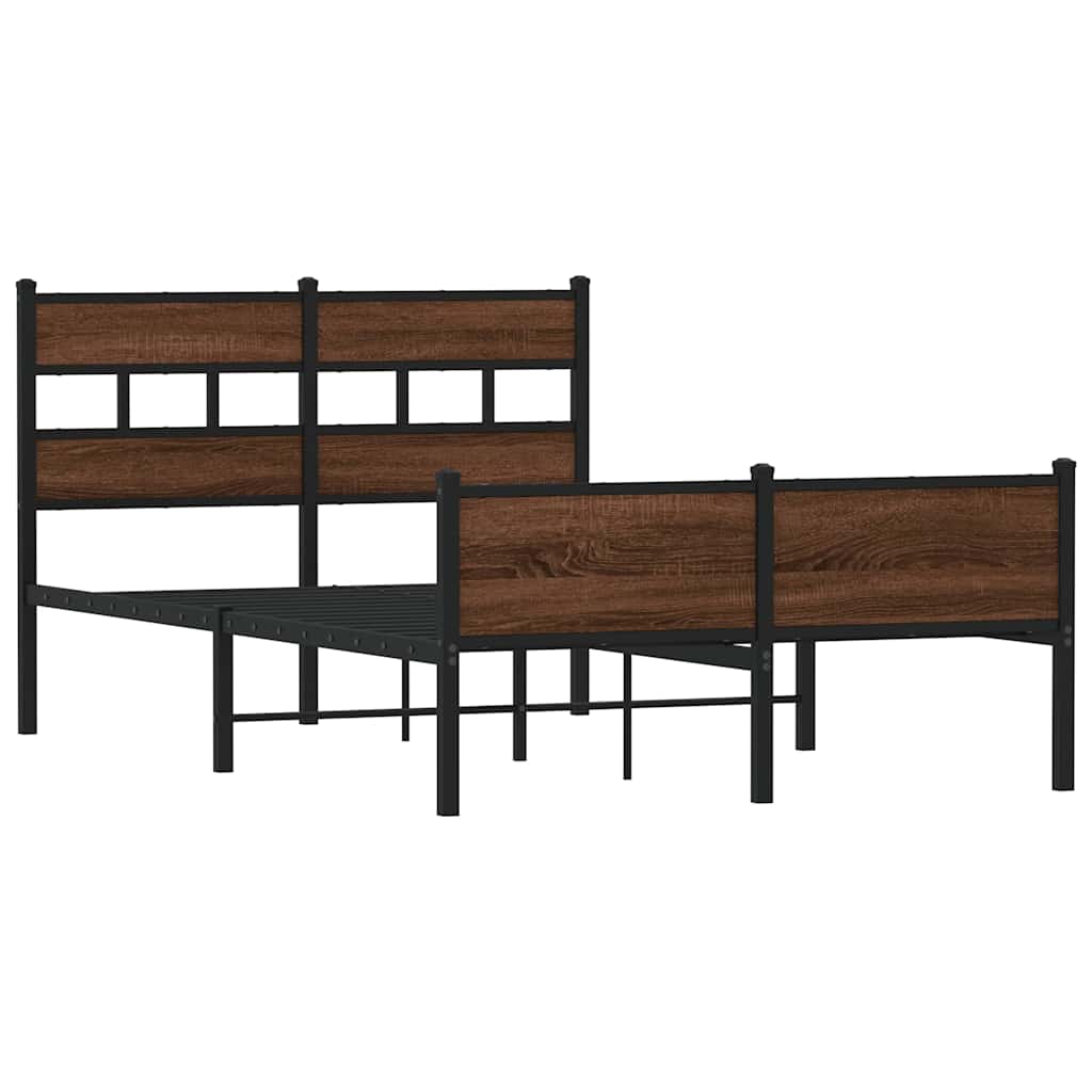 barna tölgy színű szerelt fa ágykeret matrac nélkül 120x200 cm
