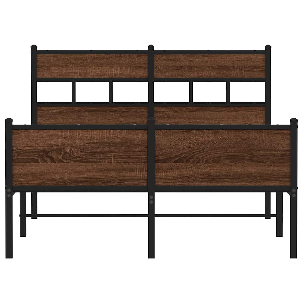 barna tölgy színű szerelt fa ágykeret matrac nélkül 120x200 cm