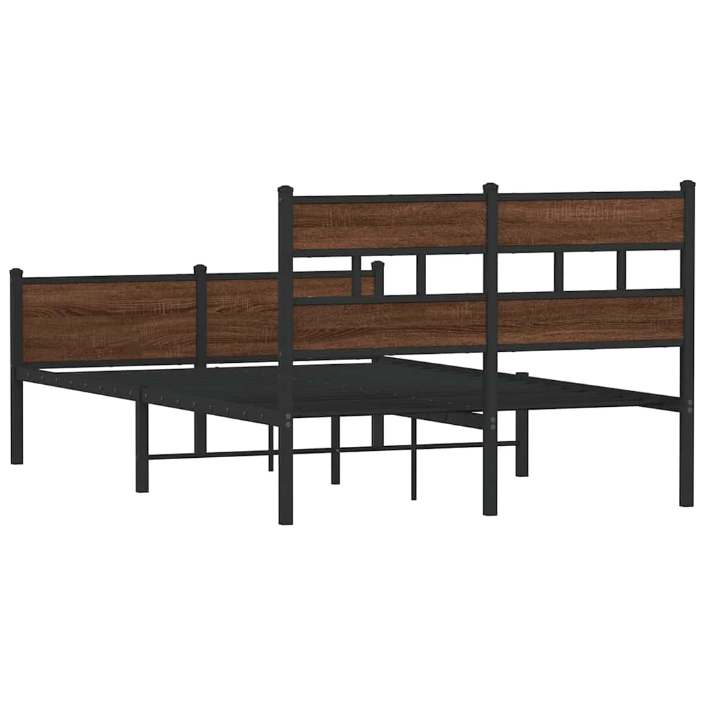 barna tölgy színű szerelt fa ágykeret matrac nélkül 120x200 cm