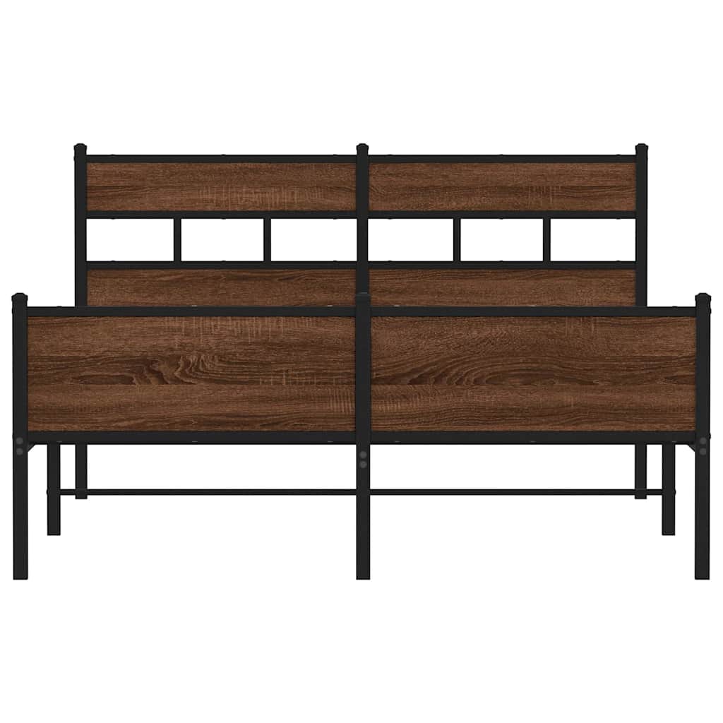 barna tölgy színű szerelt fa ágykeret matrac nélkül 150x200 cm