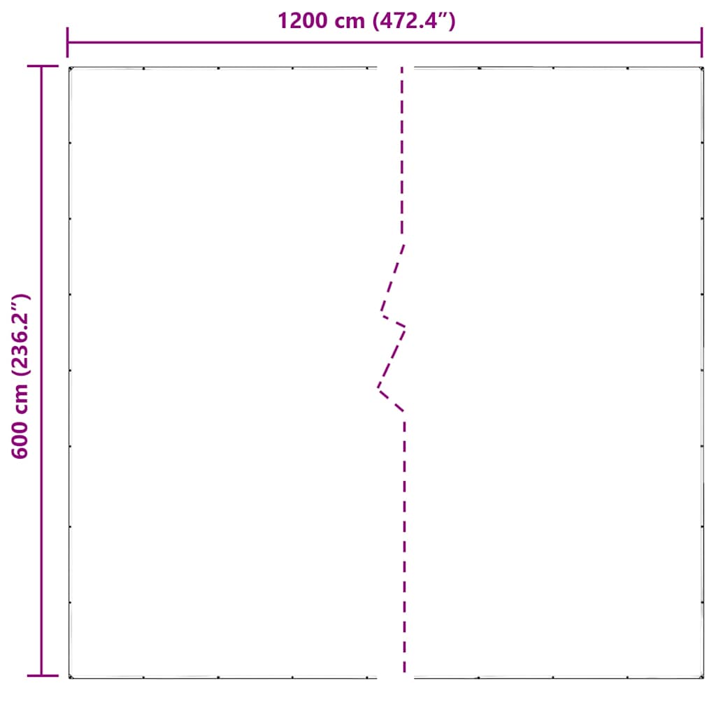 átlátszó ponyva lyukasztóval 6x12 m PVC