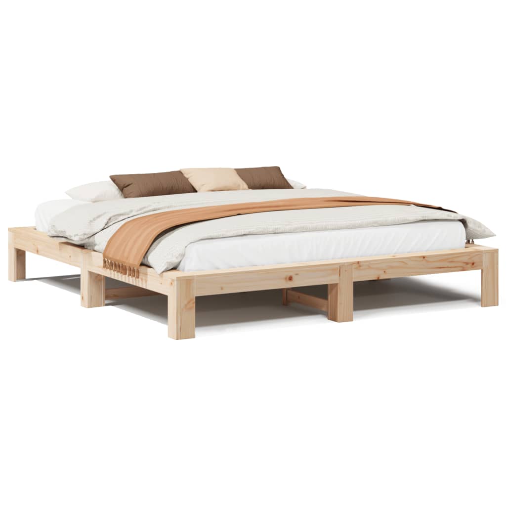 tömör fenyőfa ágy matrac nélkül 200 x 200 cm
