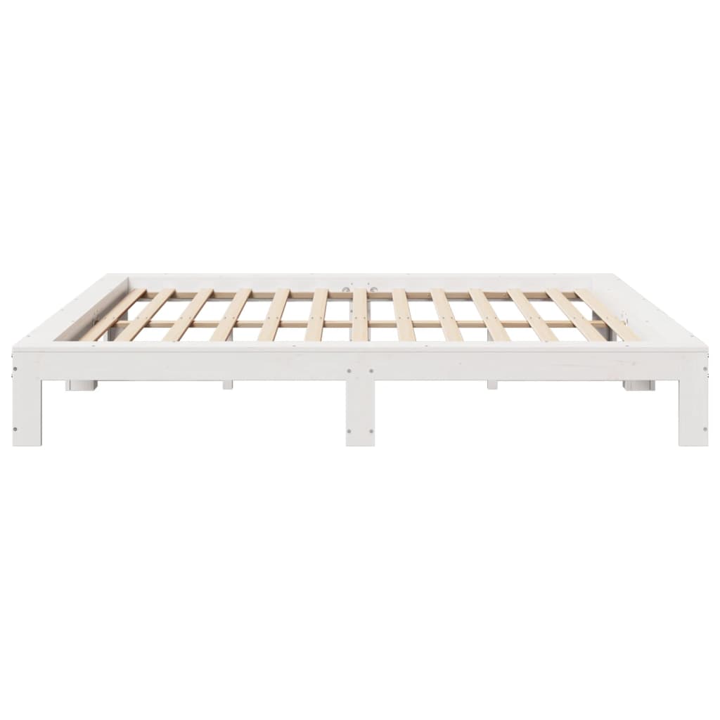 fehér tömör fenyőfa ágy matrac nélkül 200 x 200 cm