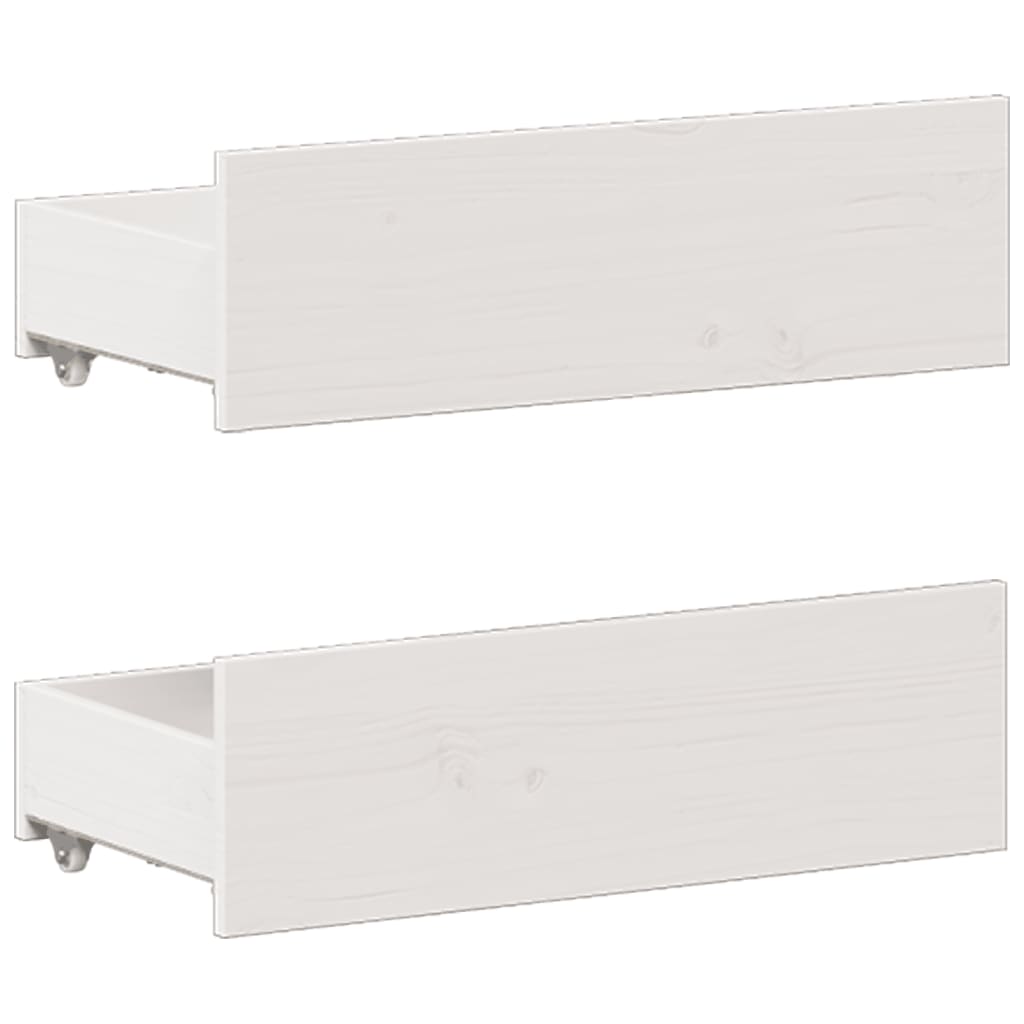 fehér tömör fenyőfa ágy matrac nélkül fejtámlával 200 x 200 cm