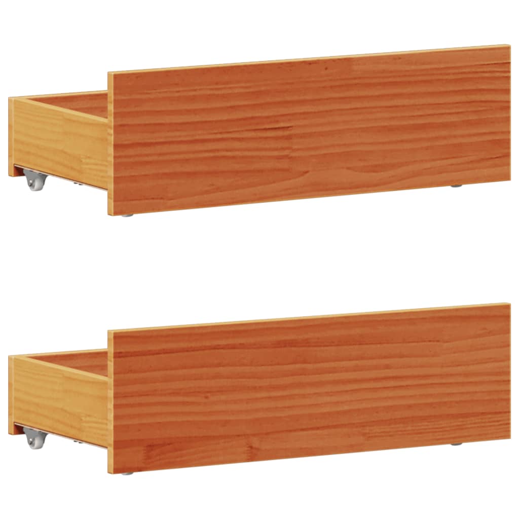 viaszbarna tömör fenyőfa ágy matrac nélkül fejtámlával 90x200cm