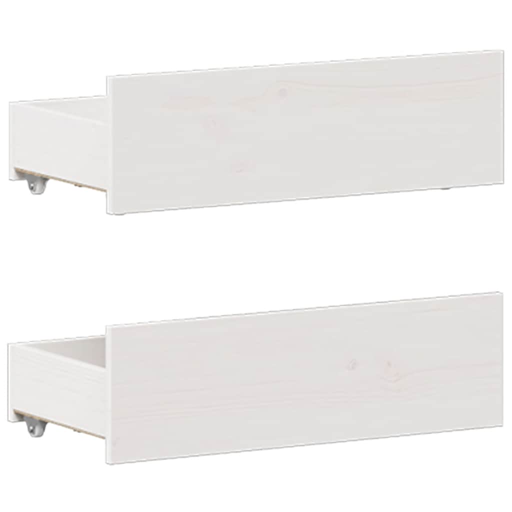 fehér tömör fenyőfa fejtámlás ágykeret matrac nélkül 135x190 cm