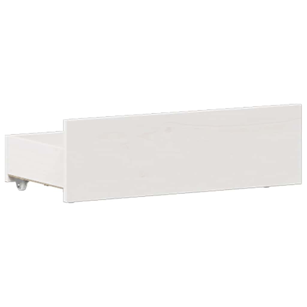 fehér tömör fenyőfa fejtámlás ágykeret matrac nélkül 135x190 cm