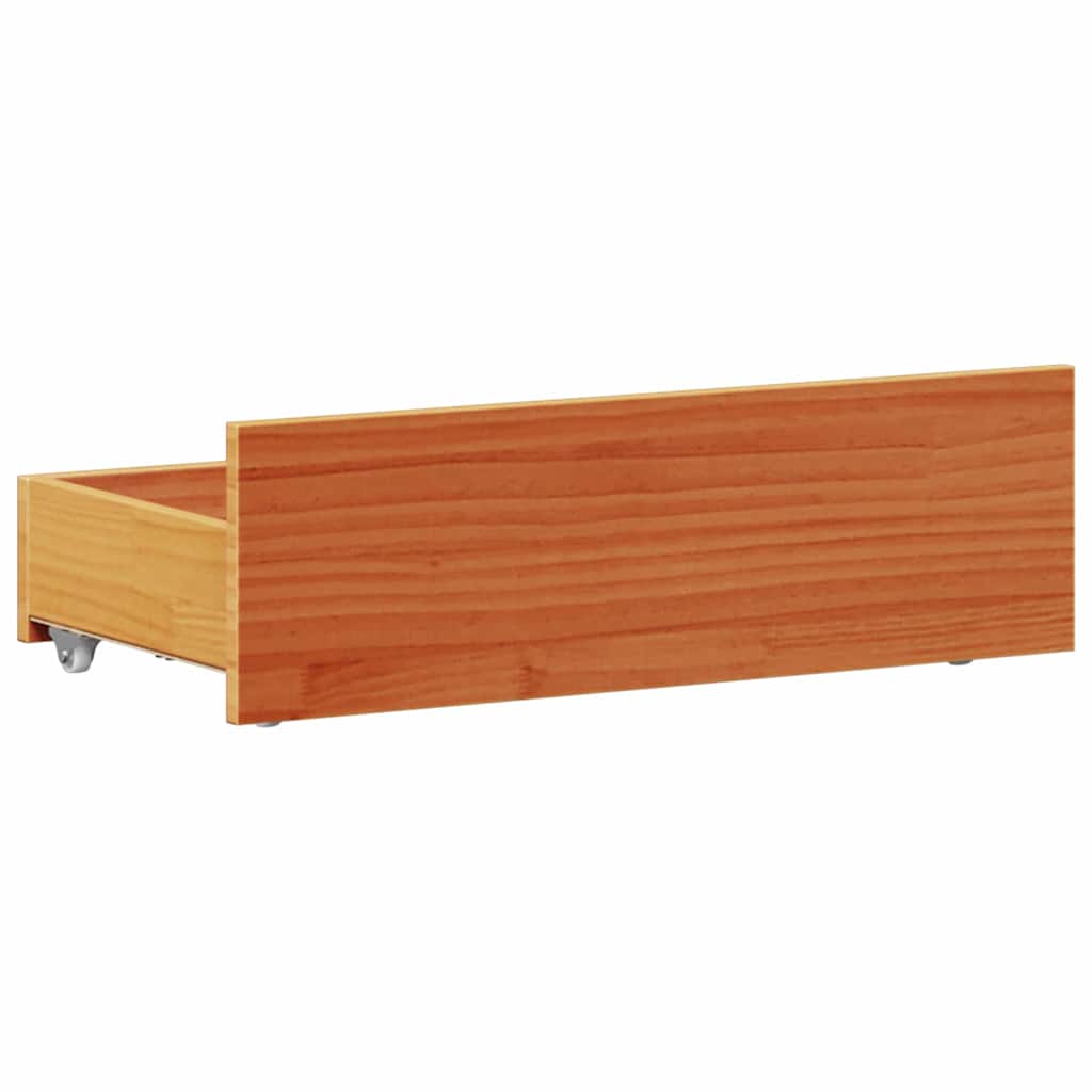 barna tömör fenyőfa fejtámlás ágykeret matrac nélkül 75x190 cm