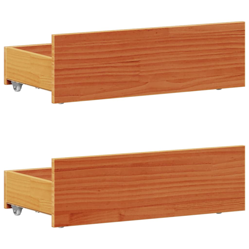 barna tömör fenyőfa fejtámlás ágykeret matrac nélkül 75x190 cm