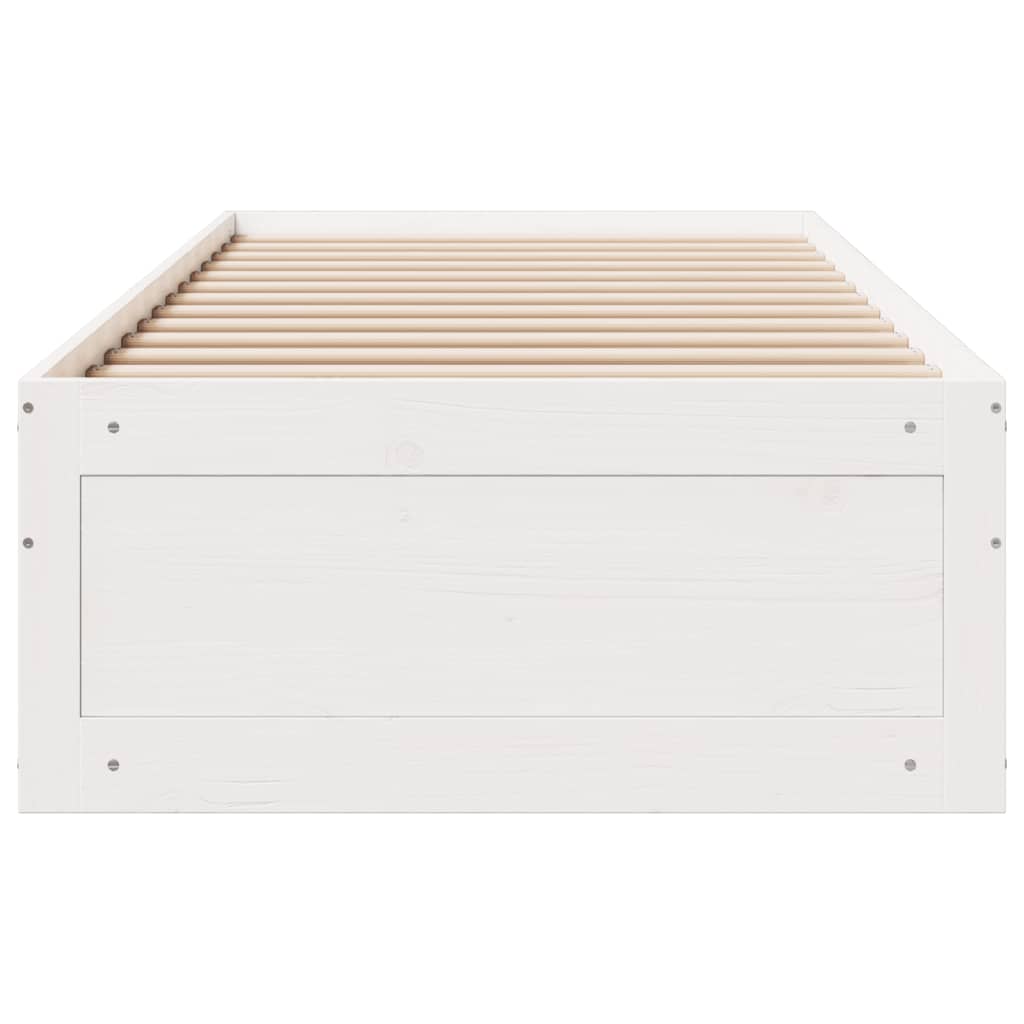 fehér tömör fenyőfa fiókos ágykeret matrac nélkül 90 x 200 cm