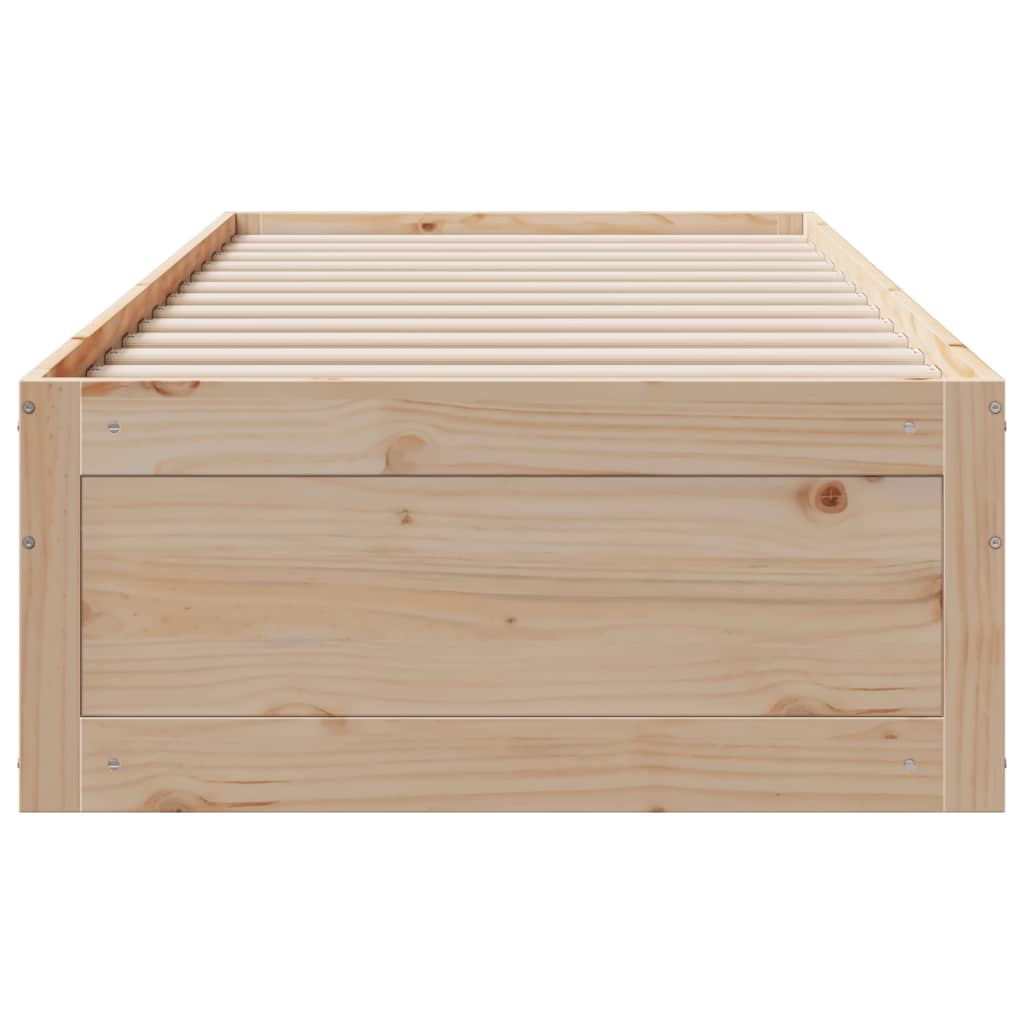 tömör fenyőfa fiókos ágykeret matrac nélkül 75 x 190 cm