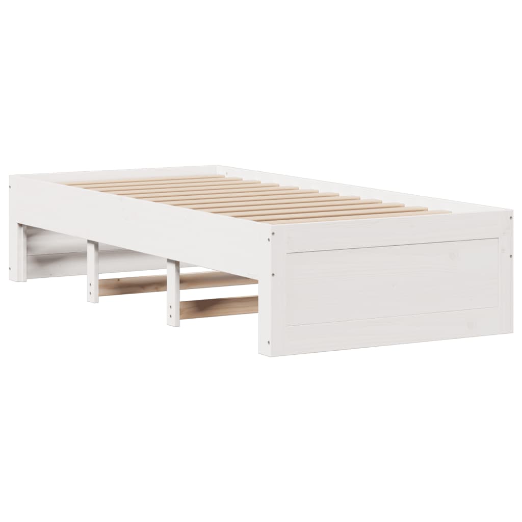 fehér tömör fenyőfa fiókos ágykeret matrac nélkül 75 x 190 cm