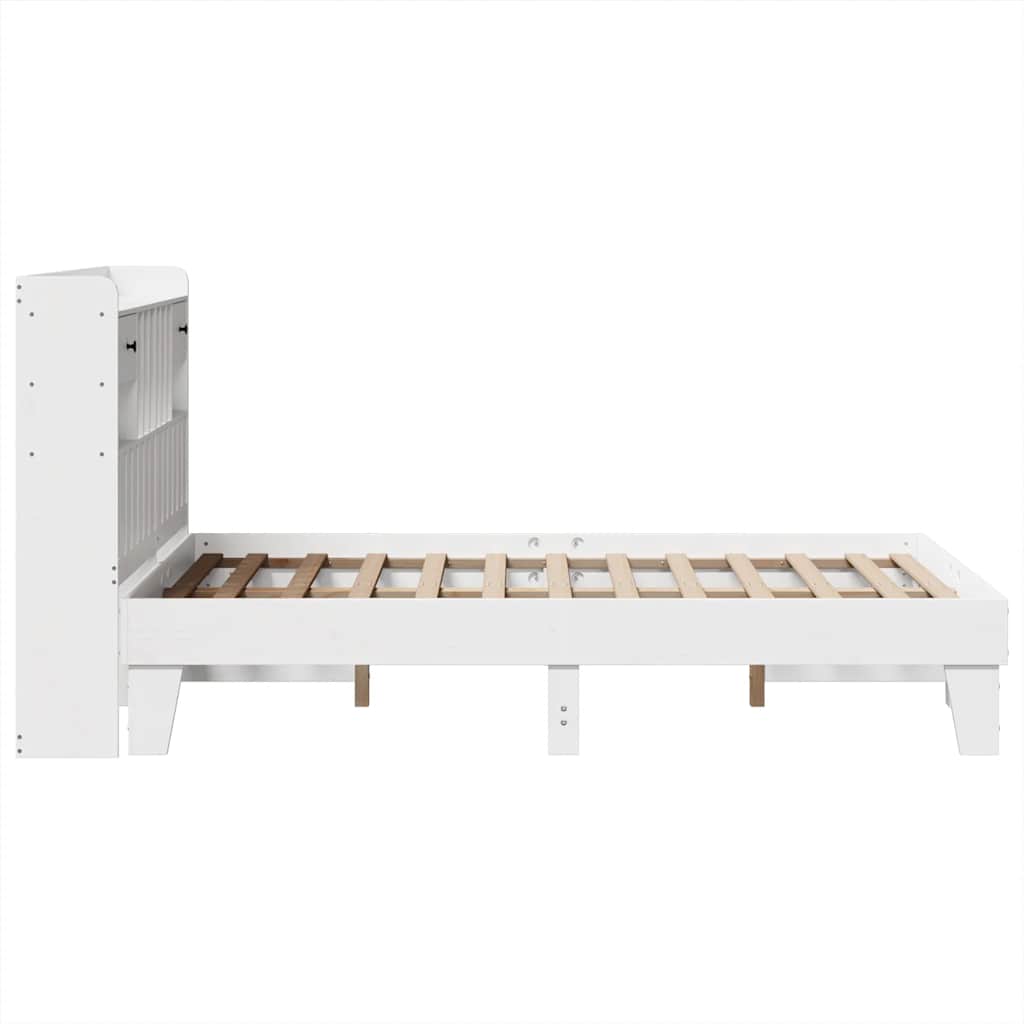 fehér tömör fenyőfa ágy matrac nélkül 135 x 190 cm
