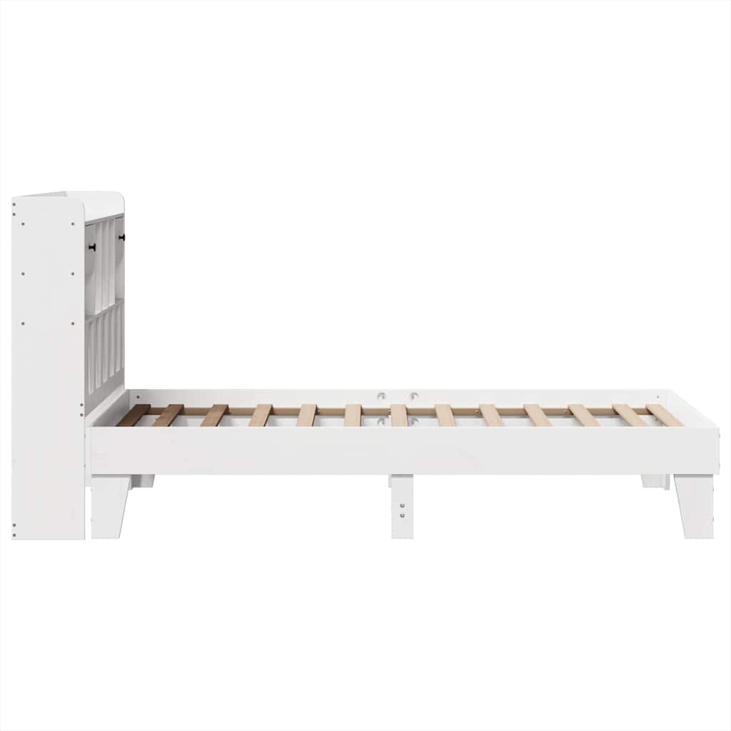 fehér tömör fenyőfa ágy matrac nélkül 75 x 190 cm