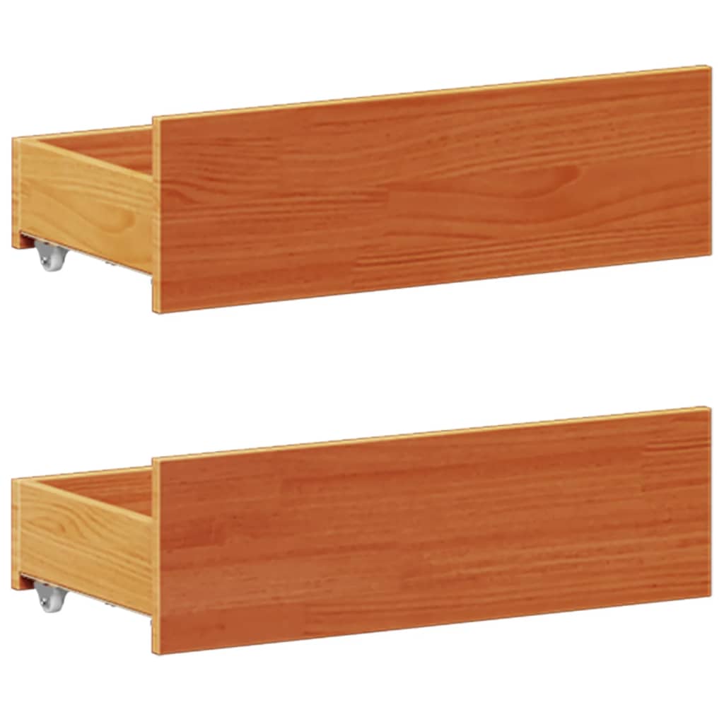 barna tömör fenyőfa könyvespolcos ágy matrac nélkül 150 x 200cm
