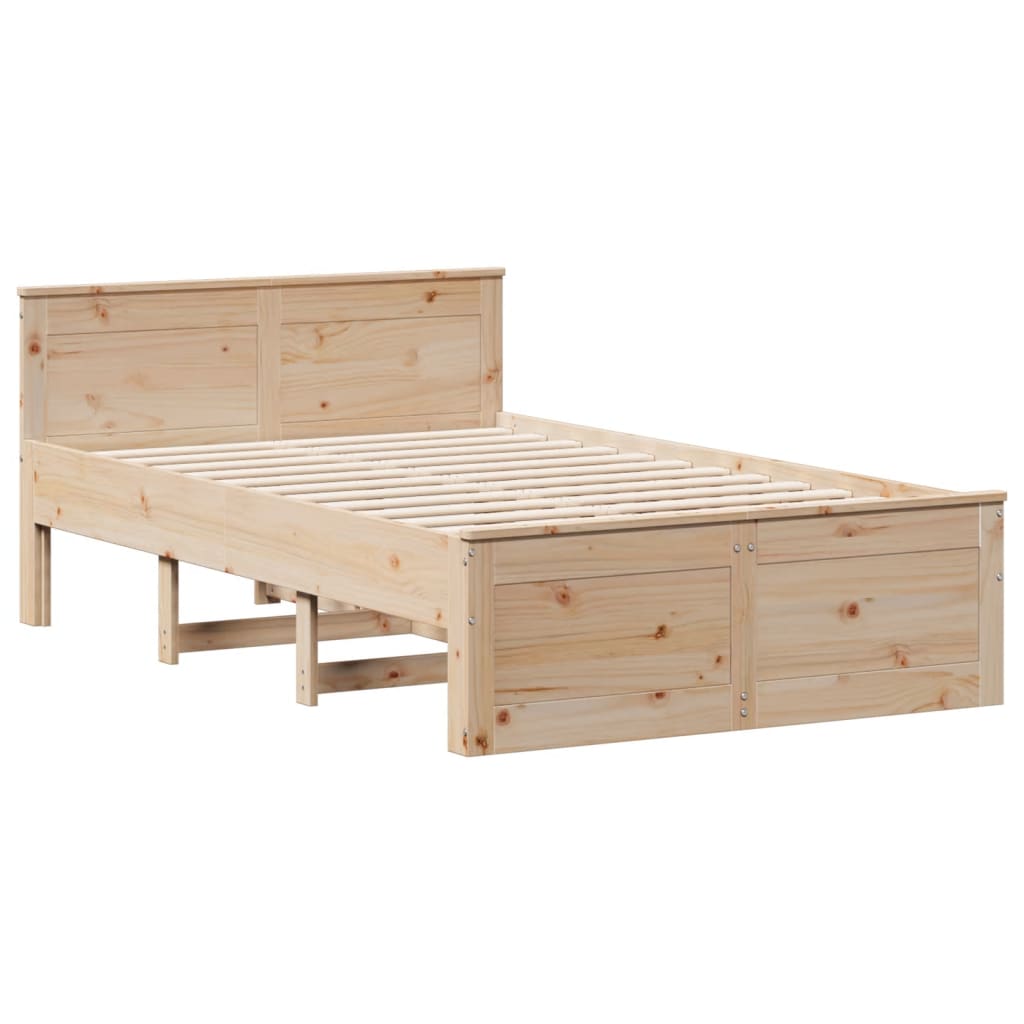 tömör fenyőfa könyvespolcos ágy matrac nélkül 135 x 190 cm