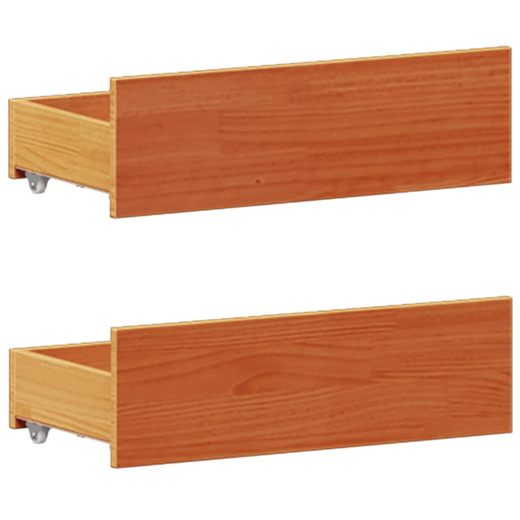 barna tömör fenyőfa könyvespolcos ágy matrac nélkül 135 x 190cm