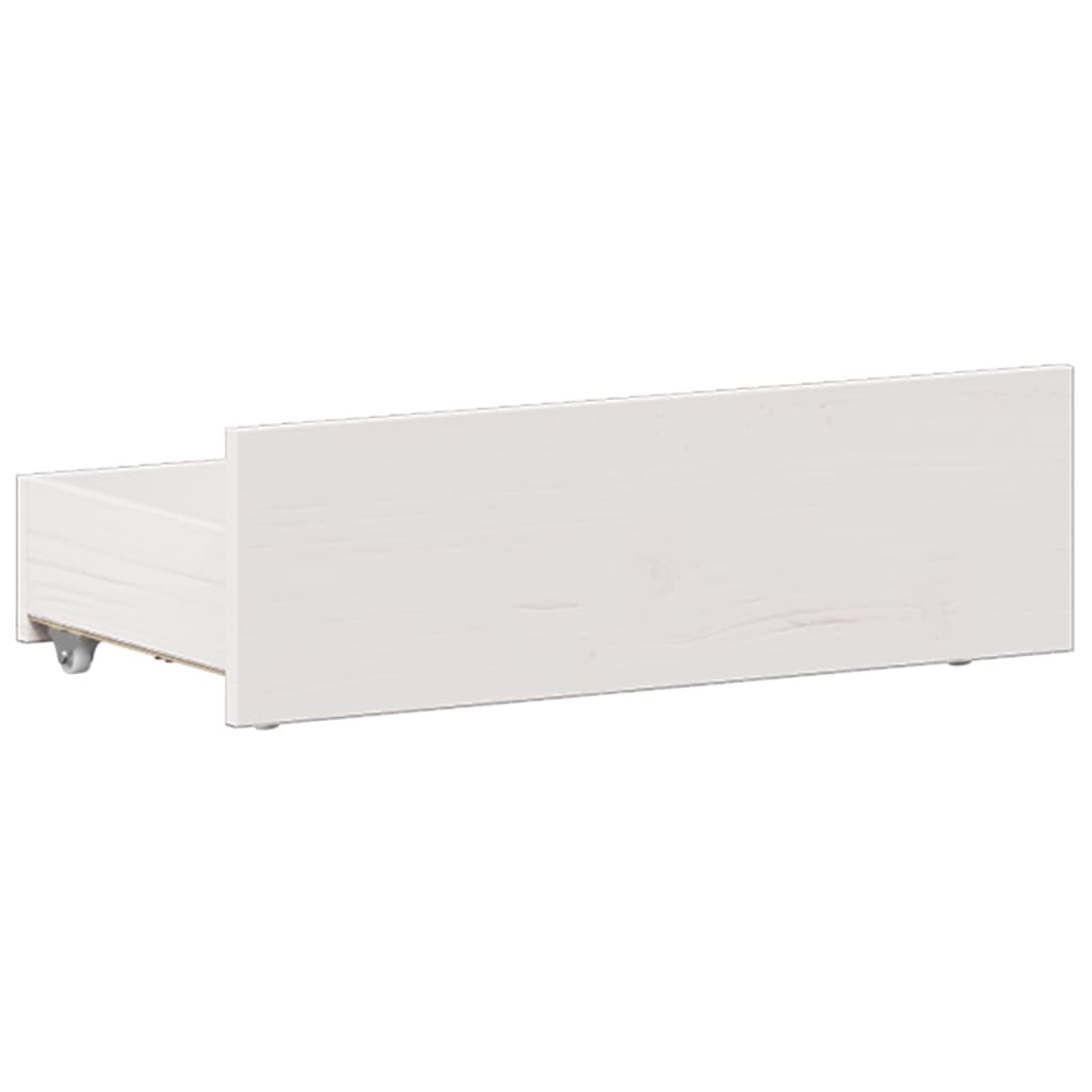 fehér tömör fenyőfa könyvespolcos ágy matrac nélkül 75 x 190 cm